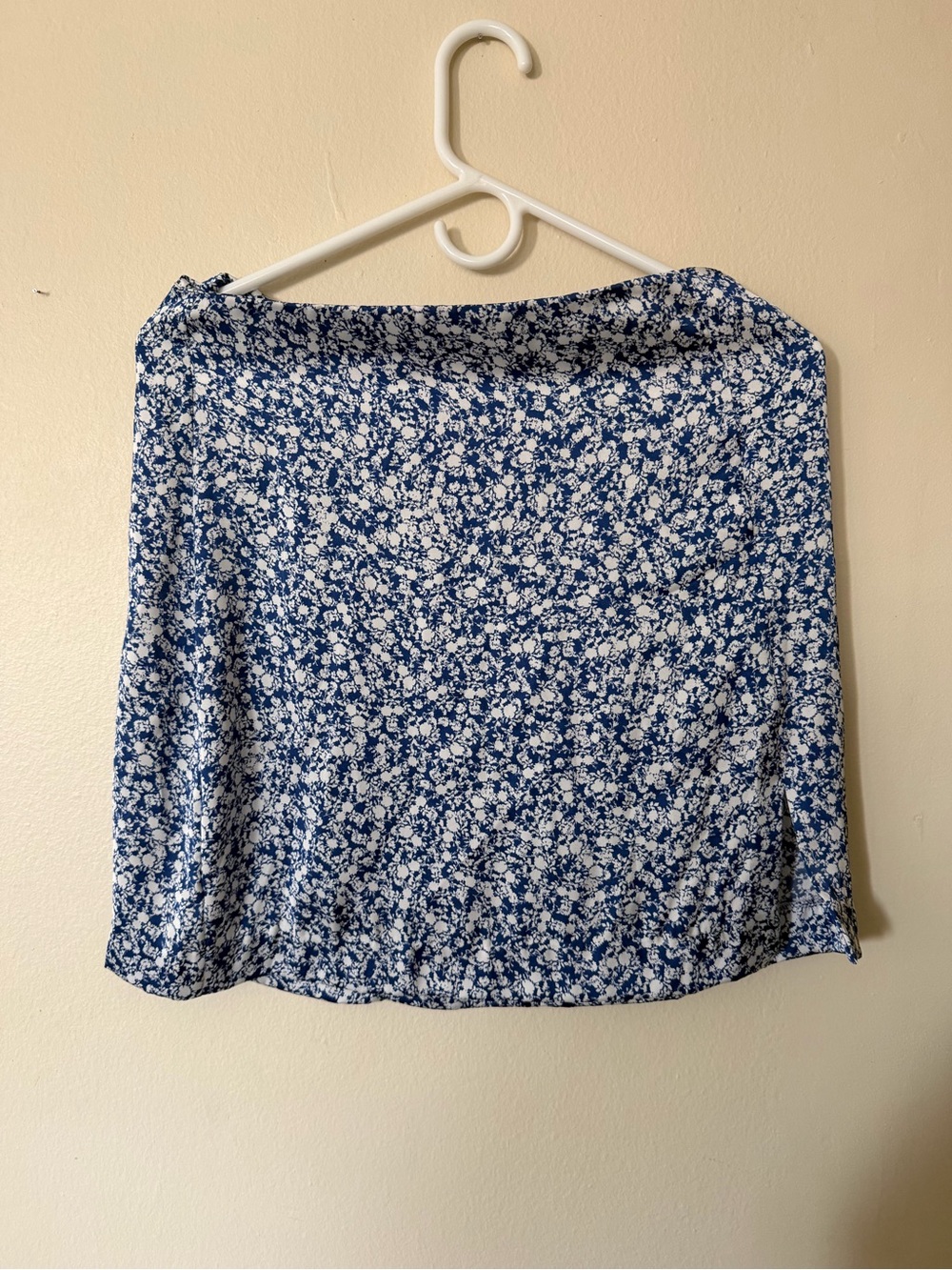 Zara Blue and White Floral Mini Skirt
